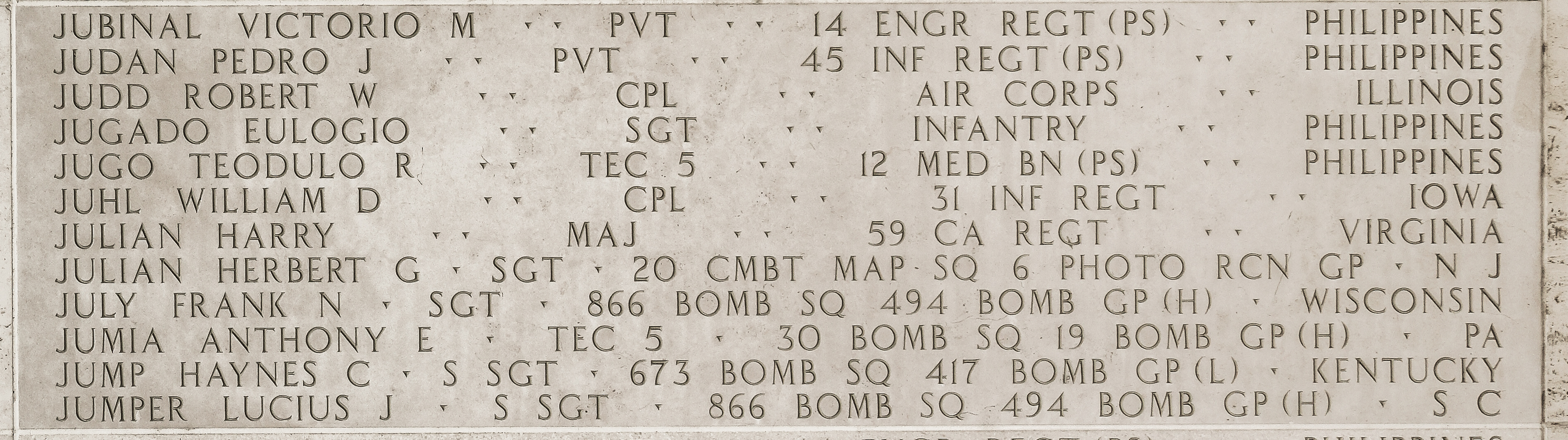 Haynes C. Jump, Staff Sergeant